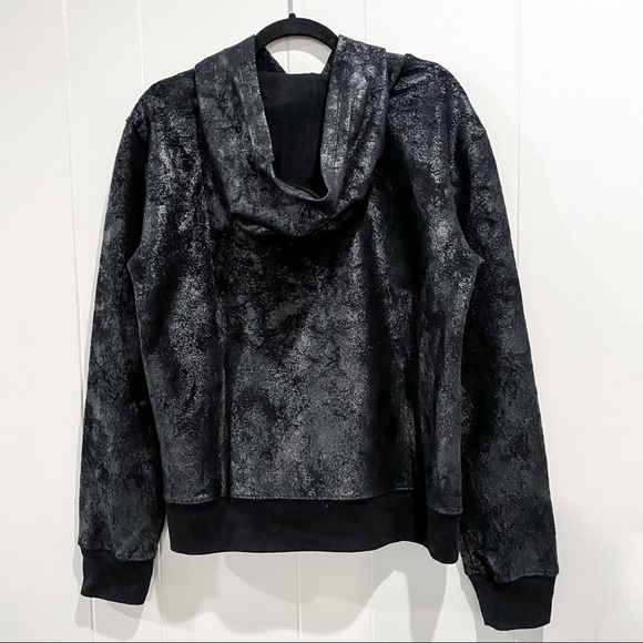 RtA Black Metallic Oversized Hoodie Sweatshirt - Picture 3 of 5